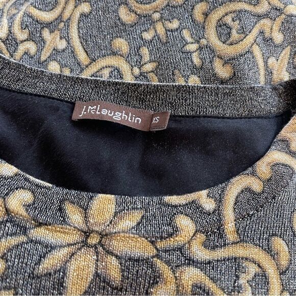 J. McLaughlin Metallic Scroll Long Sleeve Dress XS - Picture 7 of 8